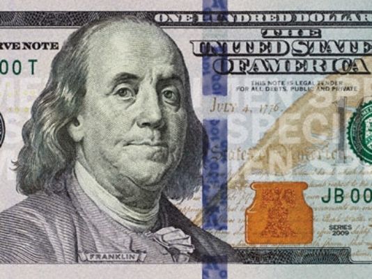 Benjamin Franklin, as depicted on the $100 bill